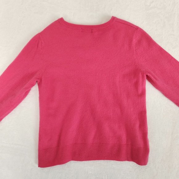 Y2K Charter Club Pink Merino Wool Sweater V Neck Ribbed Cuffs Womensβ XL Small - Picture 2 of 12